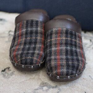 Sofft Bellrose Slip Resistant Plaid Clog Man Made in USA Size 6 Casual